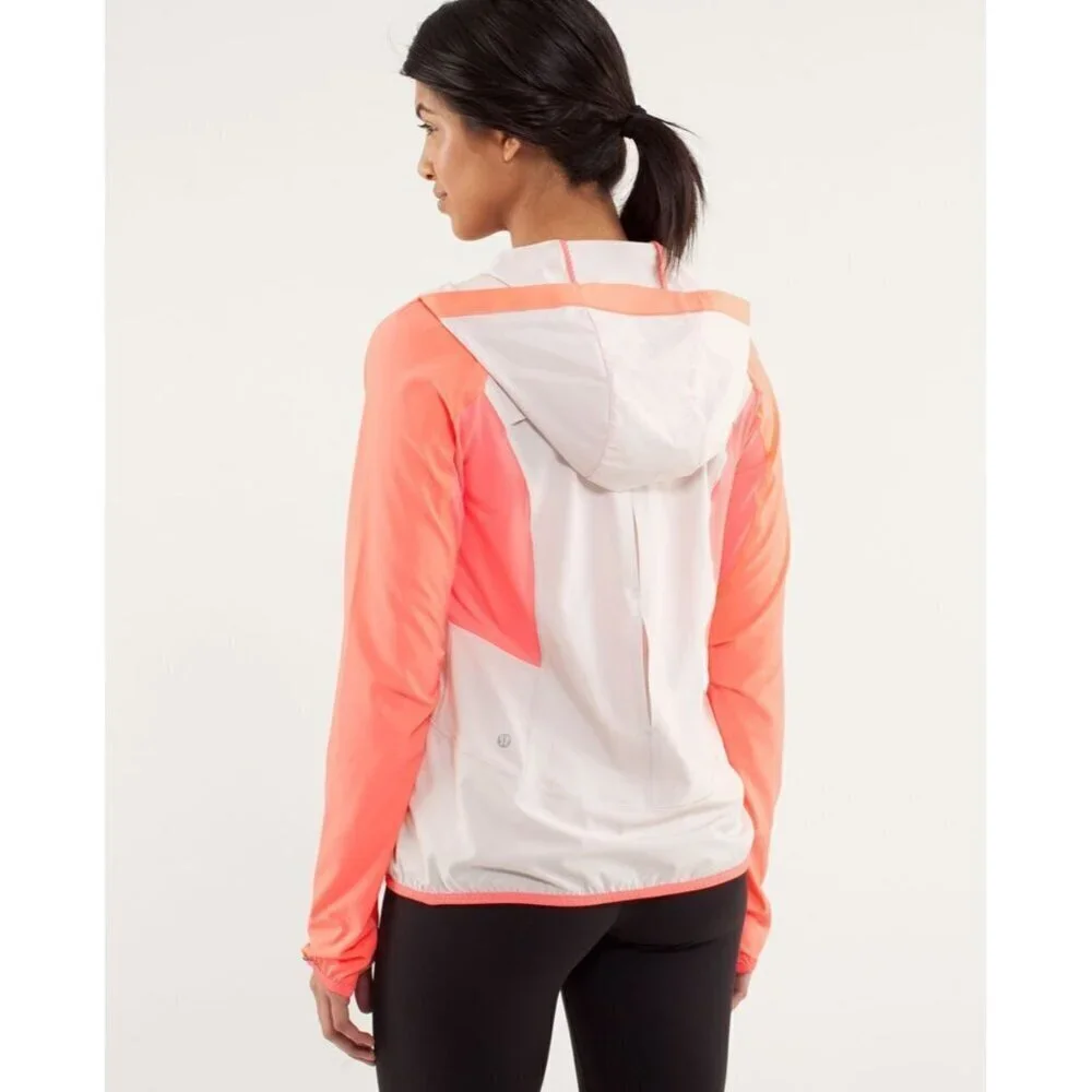 Lululemon Run Stash & Dash Half Zip Pullover Reflective Loose Fit Pop Orange 4
